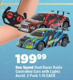OK Foods One Speed Duel Racer Radio Controlled Cars with Lights offer