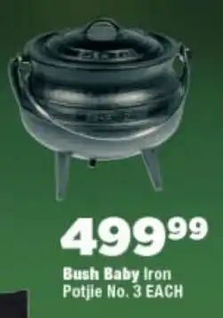 OK Foods Bush Baby Iron Potjie No. 3 offer