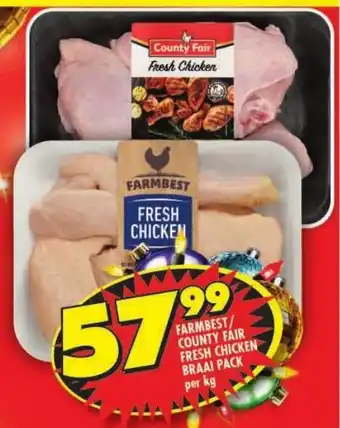 Shoprite Farmbest/ county fair fresh chicken braai pack offer