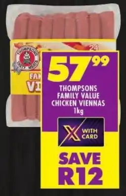 Shoprite Thompsons family value chicken viennas offer
