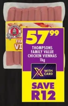 Shoprite Thompsons family value chicken viennas offer