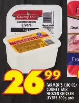 Shoprite Farmer's choice/ county fair frozen chicken livers offer