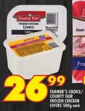 Shoprite Farmer's choice/ county fair frozen chicken livers offer