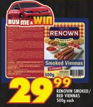 Shoprite Renown smoked/ red viennas offer