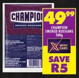 Shoprite Champion smoked russians offer