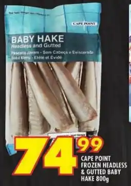 Shoprite Cape point frozen headless & gutted baby hake offer