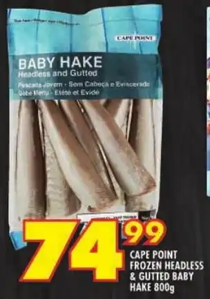 Shoprite Cape point frozen headless & gutted baby hake offer