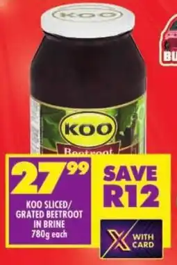 Shoprite Koo sliced/ grated beetroot in brine offer