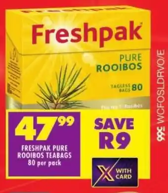 Shoprite Freshpak pure rooibos teabags offer