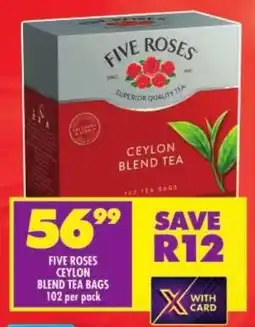 Shoprite Five roses ceylon blend tea bags offer