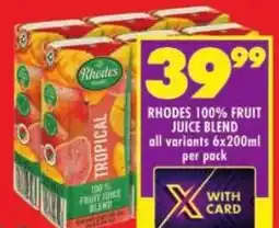 Shoprite Rhodes 100% fruit juice blend offer