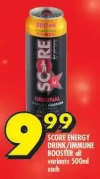 Shoprite Score energy drink/ immune booster offer