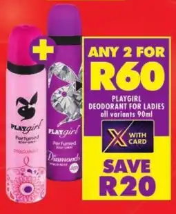 Shoprite Playgirl deodorant for ladies offer