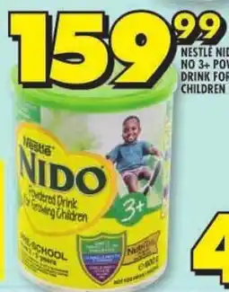 Shoprite Nestle nido no 3+ powdered drink for growing children offer