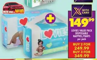 Shoprite Lovies value pack disposable nappies/ pants offer