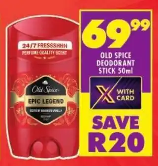 Shoprite Old spice deodorant stick offer