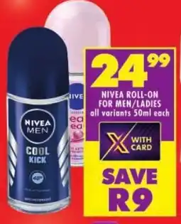Shoprite Nivea roll-on for men/ ladies offer