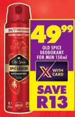 Shoprite Old spice deodorant for men offer