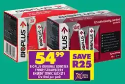 Shoprite Bioplus original booster syrup/ strawberry energy tonic sachets offer