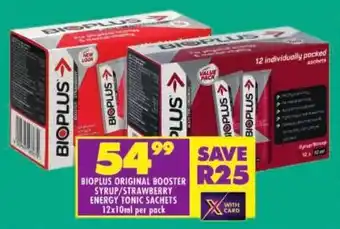 Shoprite Bioplus original booster syrup/ strawberry energy tonic sachets offer