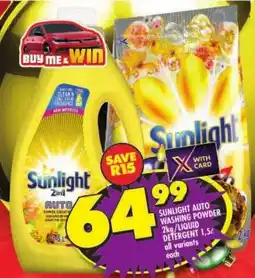 Shoprite Sunlight auto washing powder/ liquid detergent offer