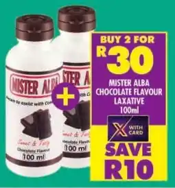 Shoprite Mister alba chocolate flavour laxative offer