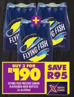 Shoprite Flying fish pressed lemon flavoured beer bottles offer