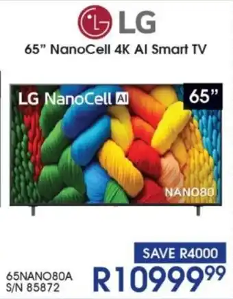LG 65" NanoCell 4K AI Smart TV