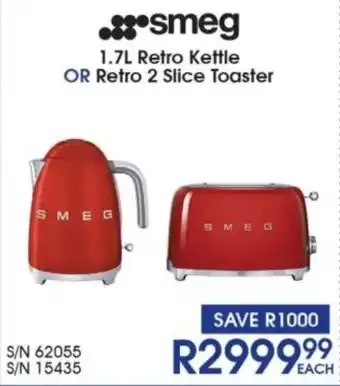 Smeg Retro Kettle OR Retro 2 Slice Toaster