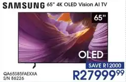 Hirsch's SAMSUNG 65" 4K OLED Vision AI TV offer