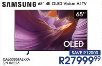 Hirsch's SAMSUNG 65" 4K OLED Vision AI TV offer