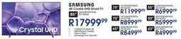 Hirsch's SAMSUNG 85" 4K Crystal UHD Smart TV offer
