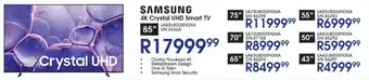 Hirsch's SAMSUNG 85" 4K Crystal UHD Smart TV offer