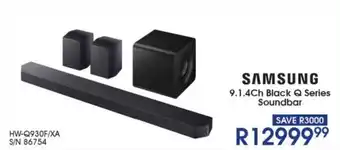 Hirsch's SAMSUNG 9.1.4Ch Black Q Series Soundbar offer