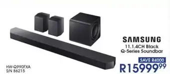 Hirsch's SAMSUNG 11.1.4CH Black Q-Series Soundbar offer