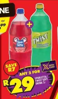 Sparletta/Twist Soft Drink 2L