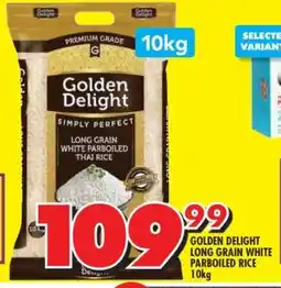 Shoprite GOLDEN DELIGHT LONG GRAIN WHITE PARBOILED RICE 10kg offer