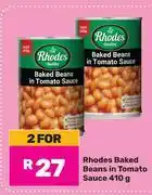 Game Rhodes Baked Beans In Tomato Sauce-For 2 x 410g offer