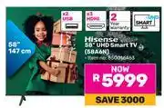 Game Hisense 58 (147cm) UHD Smart TV 58A6N (850016463) offer