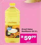 Game Great Value Sunflower Oil-2L Each offer