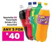 Game Sparletta Or Twist Soft Drink Assorted-For 3 x 1.5L offer