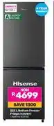Game Hisense 223L Bottom Freezer Fridge H310BIT (829167) offer
