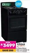 Game Univa 4 Plate Stove 500mm U405-1 (830087) offer