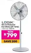 Game Logik 40cm Pedestal Fan White ZF-1616 (738078) offer