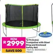 Game Bounceking 12Ft (3.6m) Trampoline With Steel Ring And Enclosed Safety Net 850022352/798365 offer