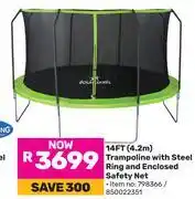 Game Bounceking 14Ft (4.2m) Trampoline With Steel Ring And Enclosed Safety Net 798366/850022351 offer
