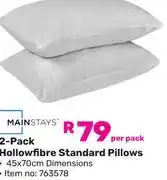 Game Mainstays 2-Pack Hollowfibre Standard Pillows-Per Pack offer
