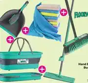 Game Floorwiz Handbrush Set,Colapsible Bucket,Microwiz Cloths(10-Pack),Insta-Clean + Indoor Broom-For All offer
