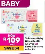 Game Johnsons Baby Wipes Gentle All Over Or Extra Sensitive (6-Packs)-Each offer
