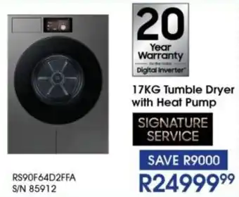 Hirsch's SAMSUNG Tumble Dryer with Heat Pump offer